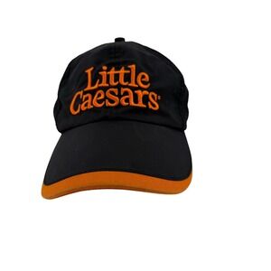 Little Caesars Employee Uniform Hat Black Orange‎ Pizza Delivery Cap Adjustable